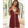imageEkouaer Womens Nightgown Button Down Sleepshirt Short Sleeve Nightshirt V Neck Sleepwear Pajama DressWine Red