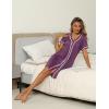 imageEkouaer Womens Nightgown Button Down Sleepshirt Short Sleeve Nightshirt V Neck Sleepwear Pajama DressWineberry