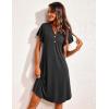 imageEkouaer Womens Nightgown Short Flare Sleeve Sleepshirt VNeck Sleepwear Soft Nightshirt Pajama Dress SXXLBlack