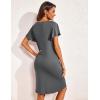 imageEkouaer Womens Nightgown Short Flare Sleeve Sleepshirt VNeck Sleepwear Soft Nightshirt Pajama Dress SXXLGrey