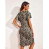 imageEkouaer Womens Nightgown Short Flare Sleeve Sleepshirt VNeck Sleepwear Soft Nightshirt Pajama Dress SXXLLeopard Print