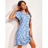 imageEkouaer Womens Nightgown Short Flare Sleeve Sleepshirt VNeck Sleepwear Soft Nightshirt Pajama Dress SXXLMoon Print