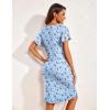 imageEkouaer Womens Nightgown Short Flare Sleeve Sleepshirt VNeck Sleepwear Soft Nightshirt Pajama Dress SXXLMoon Print