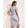 imageEkouaer Womens Nightgown Short Flare Sleeve Sleepshirt VNeck Sleepwear Soft Nightshirt Pajama Dress SXXLStar Print