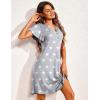 imageEkouaer Womens Nightgown Short Flare Sleeve Sleepshirt VNeck Sleepwear Soft Nightshirt Pajama Dress SXXLStar Print