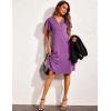 imageEkouaer Womens Nightgown Short Flare Sleeve Sleepshirt VNeck Sleepwear Soft Nightshirt Pajama Dress SXXLWineberry