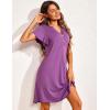 imageEkouaer Womens Nightgown Short Flare Sleeve Sleepshirt VNeck Sleepwear Soft Nightshirt Pajama Dress SXXLWineberry