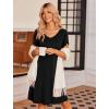 imageEkouaer Womens Nightgown Short Sleeves Sleepwear V Neck Nightgowns for Women Petal Sleeves Houses Dress Sleepshirt SXXLBlack