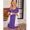 imageEkouaer Womens Nightgown Short Sleeves Sleepwear V Neck Nightgowns for Women Petal Sleeves Houses Dress Sleepshirt SXXLPurple