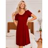 imageEkouaer Womens Nightgown Short Sleeves Sleepwear V Neck Nightgowns for Women Petal Sleeves Houses Dress Sleepshirt SXXLWine Red