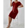 imageEkouaer Womens Nightgown Short Sleeves Sleepwear V Neck Nightgowns for Women Petal Sleeves Houses Dress Sleepshirt SXXLWine Red