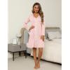 imageEkouaer Nightgowns for Women Long Sleeve Nightshirt Button Down Sleepshirt V Neck NightdressLight Pink
