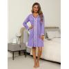 imageEkouaer Nightgowns for Women Long Sleeve Nightshirt Button Down Sleepshirt V Neck NightdressLight Purple