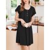 imageEkouaer Nightgowns for Women Short Sleeve House Dress with Pockets Floral Print Mumu DressBlack
