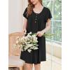 imageEkouaer Nightgowns for Women Short Sleeve House Dress with Pockets Floral Print Mumu DressBlack