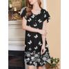 imageEkouaer Nightgowns for Women Short Sleeve House Dress with Pockets Floral Print Mumu DressButterfly Black