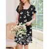 imageEkouaer Nightgowns for Women Short Sleeve House Dress with Pockets Floral Print Mumu DressButterfly Black