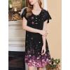 imageEkouaer Nightgowns for Women Short Sleeve House Dress with Pockets Floral Print Mumu DressCherry Blossoms Black
