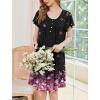 imageEkouaer Nightgowns for Women Short Sleeve House Dress with Pockets Floral Print Mumu DressCherry Blossoms Black