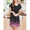 imageEkouaer Nightgowns for Women Short Sleeve House Dress with Pockets Floral Print Mumu DressCherry Blossoms Black