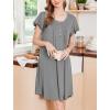 imageEkouaer Nightgowns for Women Short Sleeve House Dress with Pockets Floral Print Mumu DressDark Grey
