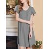 imageEkouaer Nightgowns for Women Short Sleeve House Dress with Pockets Floral Print Mumu DressDark Grey