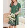 imageEkouaer Nightgowns for Women Short Sleeve House Dress with Pockets Floral Print Mumu DressFloral Green