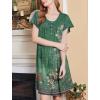 imageEkouaer Nightgowns for Women Short Sleeve House Dress with Pockets Floral Print Mumu DressFloral Green