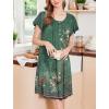 imageEkouaer Nightgowns for Women Short Sleeve House Dress with Pockets Floral Print Mumu DressFloral Green
