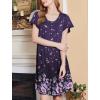 imageEkouaer Nightgowns for Women Short Sleeve House Dress with Pockets Floral Print Mumu DressFloral Purple