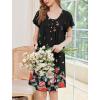 imageEkouaer Nightgowns for Women Short Sleeve House Dress with Pockets Floral Print Mumu DressFlower Black