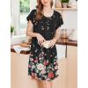 imageEkouaer Nightgowns for Women Short Sleeve House Dress with Pockets Floral Print Mumu DressFlower Black