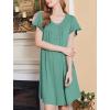 imageEkouaer Nightgowns for Women Short Sleeve House Dress with Pockets Floral Print Mumu DressGreen