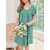 imageEkouaer Nightgowns for Women Short Sleeve House Dress with Pockets Floral Print Mumu DressGreen