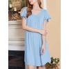 imageEkouaer Nightgowns for Women Short Sleeve House Dress with Pockets Floral Print Mumu DressLignt Blue
