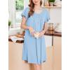 imageEkouaer Nightgowns for Women Short Sleeve House Dress with Pockets Floral Print Mumu DressLignt Blue