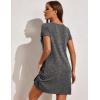 imageEkouaer Womens Nightgown Short Sleeve Sleepshirt Rib Knit Soft Sleepwear Pajama DressBlack
