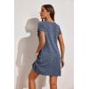 imageEkouaer Womens Nightgown Short Sleeve Sleepshirt Rib Knit Soft Sleepwear Pajama DressBlue