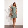 imageEkouaer Womens Nightgown Short Sleeve Sleepshirt Rib Knit Soft Sleepwear Pajama DressIce Green