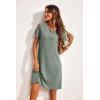 imageEkouaer Womens Nightgown Short Sleeve Sleepshirt Rib Knit Soft Sleepwear Pajama DressIce Green