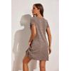 imageEkouaer Womens Nightgown Short Sleeve Sleepshirt Rib Knit Soft Sleepwear Pajama DressLight Brown