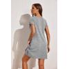 imageEkouaer Womens Nightgown Short Sleeve Sleepshirt Rib Knit Soft Sleepwear Pajama DressLight Grey