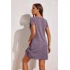 imageEkouaer Womens Nightgown Short Sleeve Sleepshirt Rib Knit Soft Sleepwear Pajama DressPruple