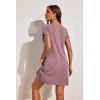 imageEkouaer Womens Nightgown Short Sleeve Sleepshirt Rib Knit Soft Sleepwear Pajama DressWine Red
