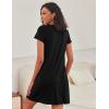 imageEkouaer Womens Nightgown Short Sleeve Sleepshirt Soft Sleeping Shirts Loungewear Nightshirts Sleepwear S2XLBlack