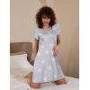 imageEkouaer Womens Nightgown Short Sleeve Sleepshirt Soft Sleeping Shirts Loungewear Nightshirts Sleepwear S2XLStar Print