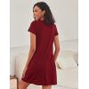 imageEkouaer Womens Nightgown Short Sleeve Sleepshirt Soft Sleeping Shirts Loungewear Nightshirts Sleepwear S2XLWine Red