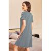 imageEkouaer Womens ONeck Nightgown Short Sleeve Button Down Soft Sleepwear Loose Fit Nightshirt SXXL1navy Blues