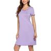 imageEkouaer Womens Nightgown Short Sleeve Sleepshirt Soft Sleeping Shirts Loungewear Nightshirts Sleepwear S2XLPurple