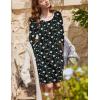 imageEkouaer Flannel Nightgowns for Women Long Sleeve Sleepwear Pajama Dress Button Sleepshirts with PocketsBlack Daisy Flower